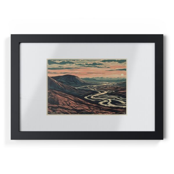 Rivers meet highlands at dawn - Framed Print - Image 5