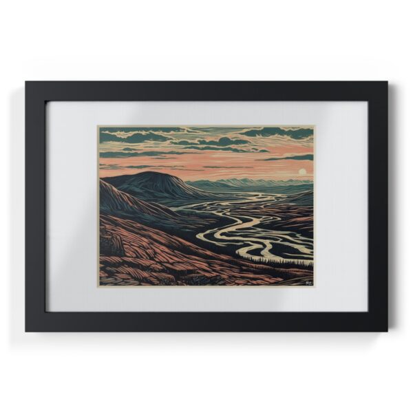 Rivers meet highlands at dawn - Framed Print - Image 6