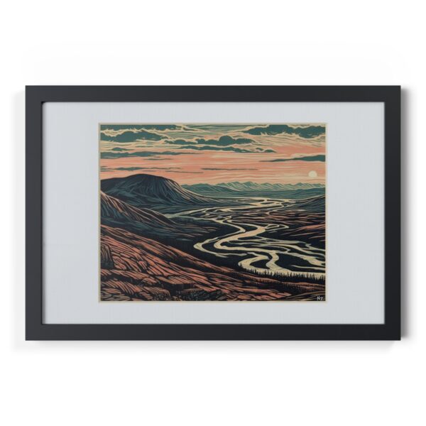 Rivers meet highlands at dawn - Framed Print - Image 7