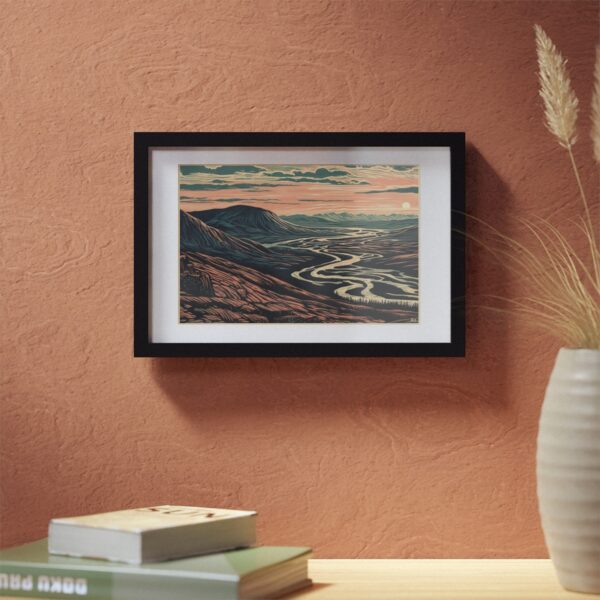 Rivers meet highlands at dawn - Framed Print - Image 2