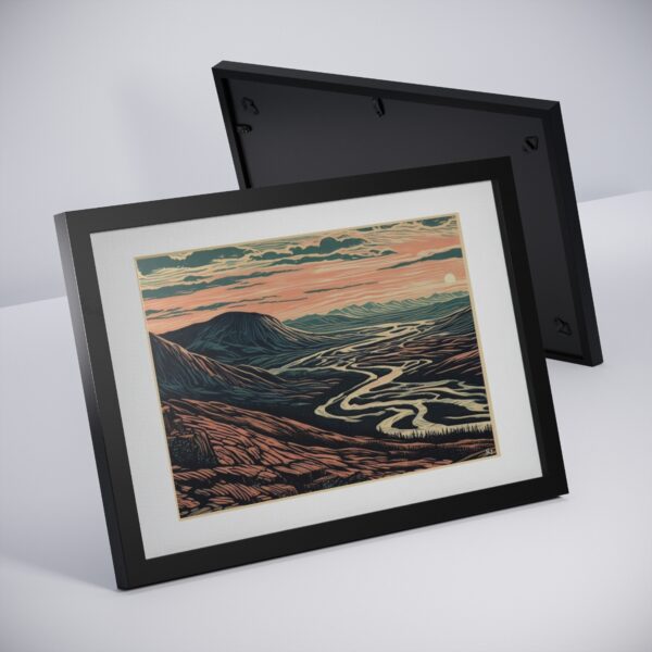 Rivers meet highlands at dawn - Framed Print - Image 4