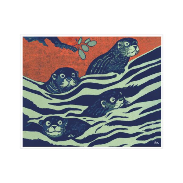 Silly Otters - Unframed Print